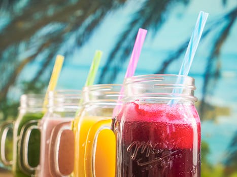 colorful smoothie in a glass