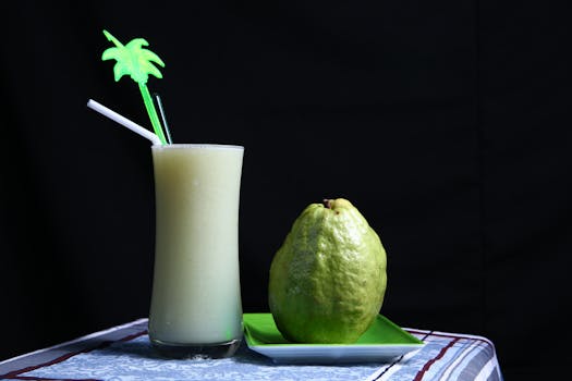 Vibrant green smoothie in a glass