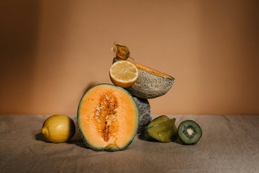 colorful assortment of whole fruits