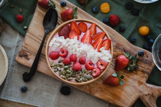 smoothie with seasonal toppings