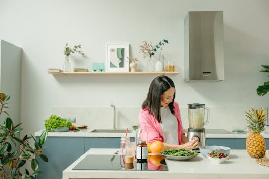 A vibrant smoothie with fruits and leafy greens