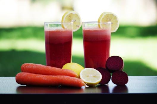 colorful vegetable juice