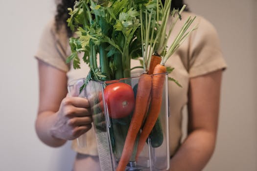 fresh vegetables ready for juicing