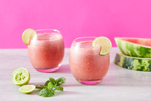 refreshing smoothie with cucumber and watermelon