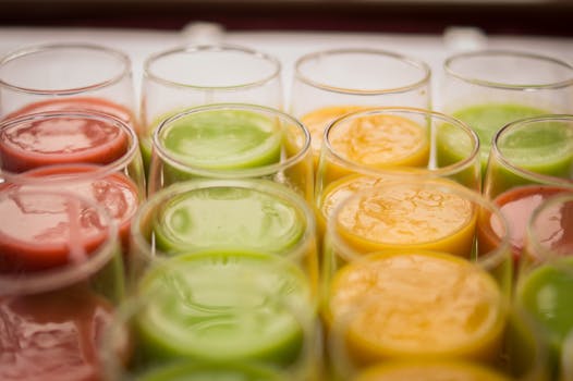 smoothies in colorful glasses