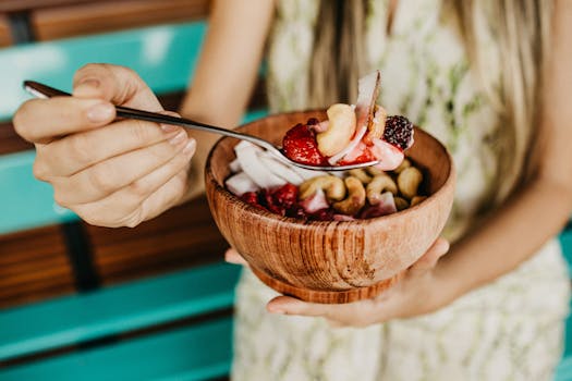 colorful smoothie bowl with berries