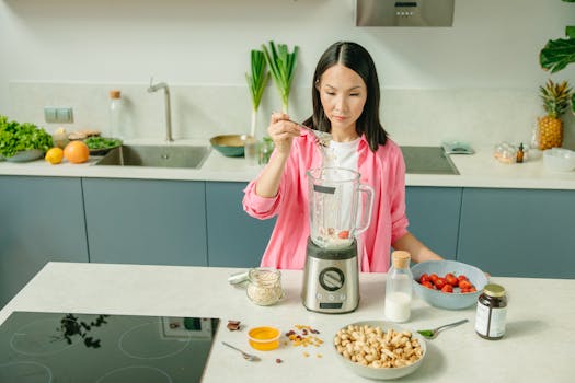 smoothie blend with fruits and nuts