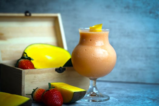 smoothie with tropical fruits