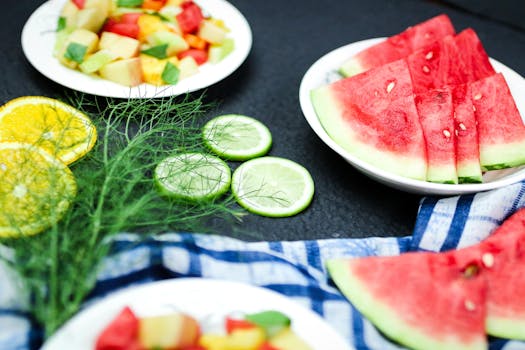 colorful array of summer fruits