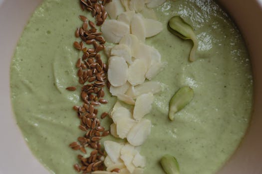 healthy smoothie bowl with toppings