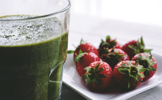 smoothie with berries and greens