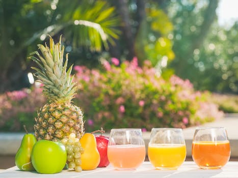 fresh assortment of fruits for juicing