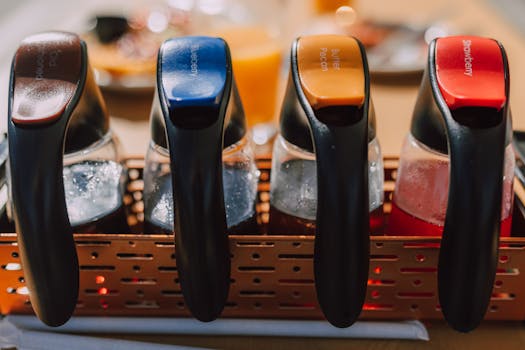 colorful juice bottles